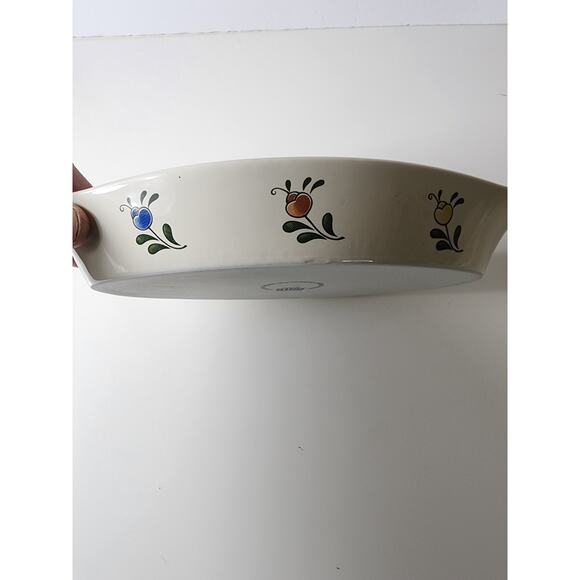 Vintage ASTA Japan Aszi Porcelain Oval Serving Platter Blue Yellow Floral 12" - Picture 3 of 8